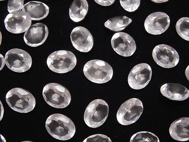 Hochwertig! Rosenquarz AAA lose Steine oval facettiert 10x8mm 2 Stück