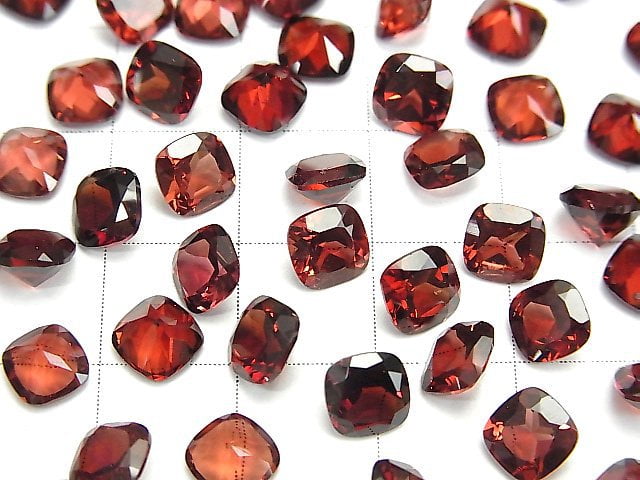 Hochwertig! Mosambik Granat AAA lose Steine quadratisch facettiert 6x6mm 5 Stück
