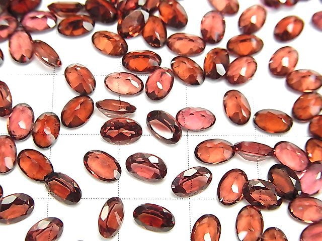 Hochwertig! Mosambik Granat AAA unbohrt oval facettiert 6x4mm 10 Stück