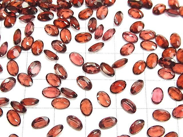 Hochwertig! Mosambik Granat AAA unbohrt oval facettiert 6x4mm 10 Stück