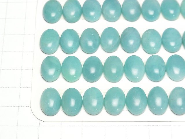 Peru Amazonit AA++ Oval Cabochon 14x10mm 3 Stück