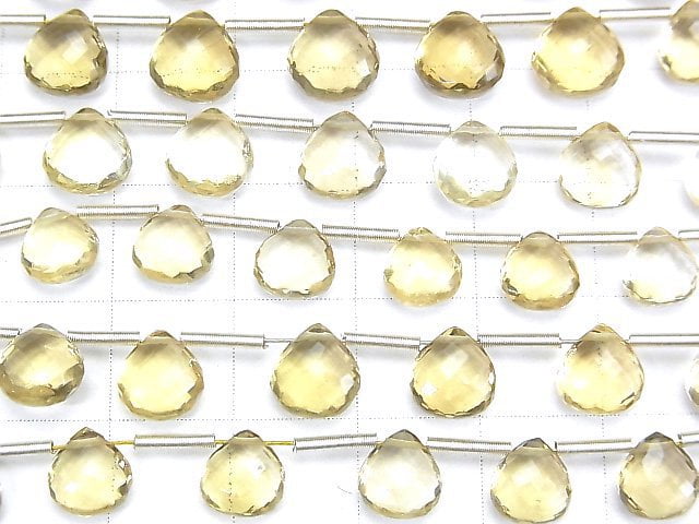 MicroCut Hochwertiger natürlicher Champagnerfarbener Quarz AAA Kastanienfarbener facettierter Briolette 1 Strang Perlen (8 Stück)