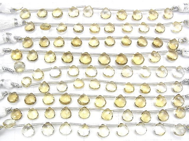 MicroCut Hochwertiger natürlicher Champagnerfarbener Quarz AAA Kastanienfarbener facettierter Briolette 1 Strang Perlen (8 Stück)