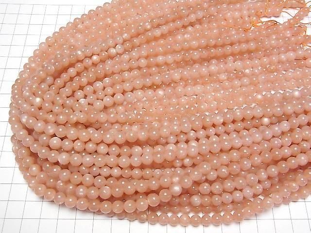 橘色月光石 AAA 圓珠 6mm 半串或 1 串 (約 15 英吋/38 公分)