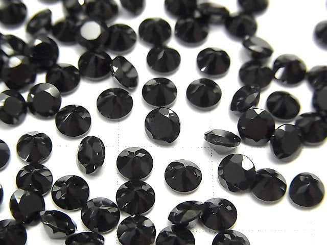 高品質黑色尖晶石 AAA 裸石 圓形刻面 4x4mm 10顆
