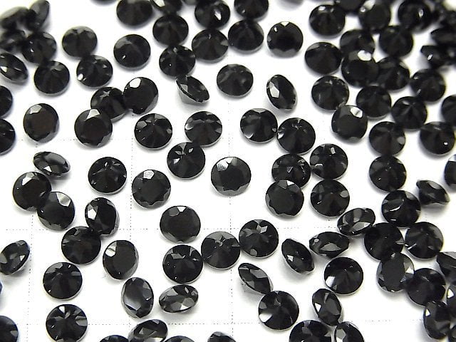 Hochwertiger schwarzer Spinell AAA lose Steine runder facettierter 4x4mm 10 Stück