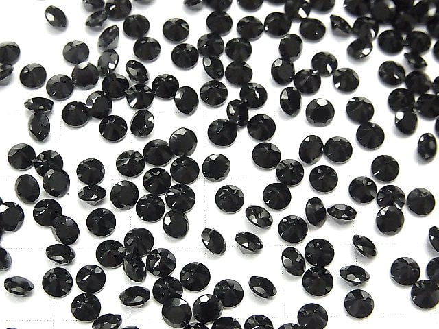 Hochwertiger schwarzer Spinell AAA lose Steine runder facettierter 4x4mm 10 Stück