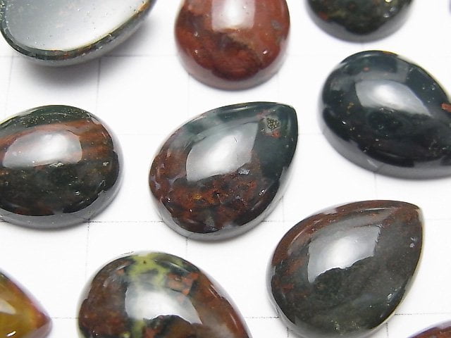 血石梨形素面凸圓寶石 18x13公釐 3顆