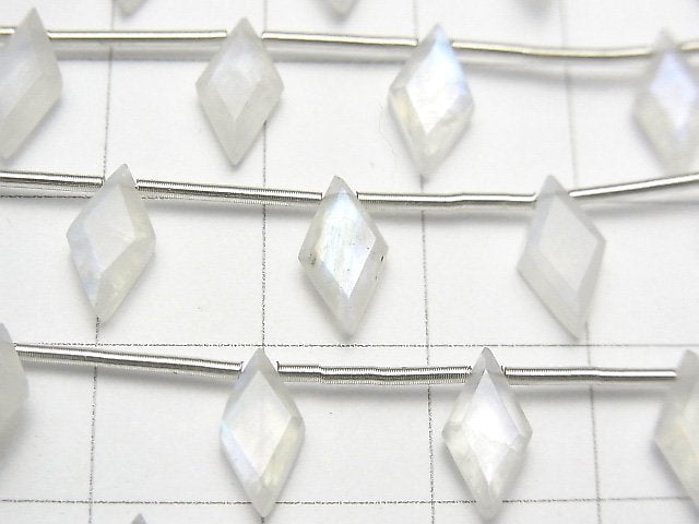 高品質彩虹月光石 AA++ 鑽石形 10x5mm 1串 (8顆)