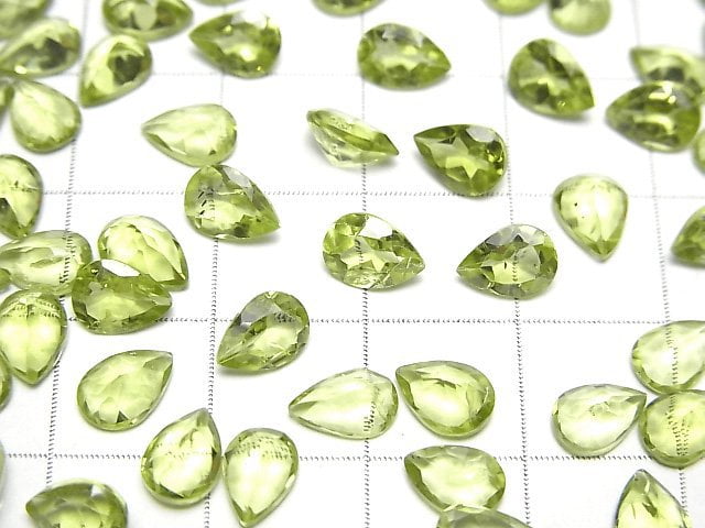 Hochwertiger Peridot AAA lose Stein birnenförmig facettiert 7x5mm 5 Stück