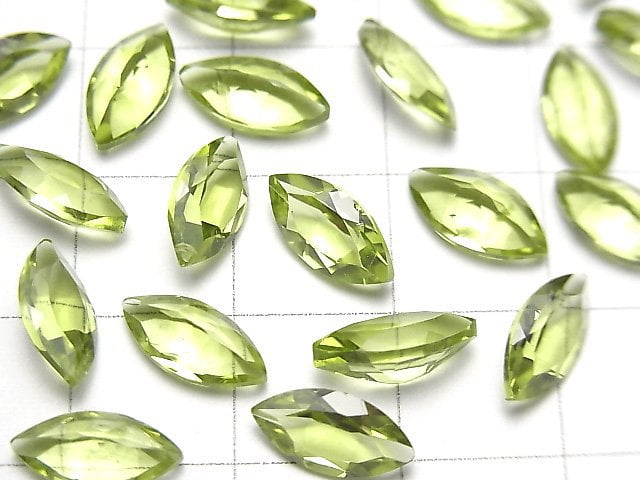 高品質橄欖石 AAA 未鑽孔馬眼形刻面 10x5mm 5顆