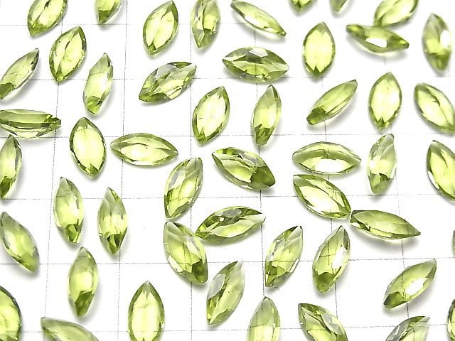 Hochwertiger Peridot AAA unbohrt marquise facettiert 10x5mm 5 Stück