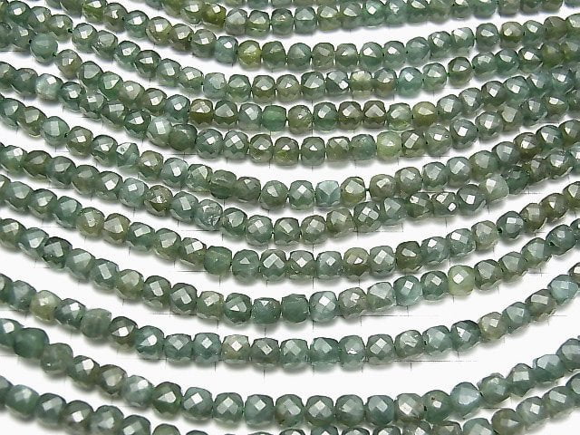 Hochwertiger! Grüner Apatit AA+ würfelförmig 6x6x6mm 1 Strang Perlen (ca. 15 Zoll / 36 cm)