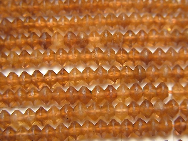 高品質!鈣鋁榴石 AAA - 算盤圓形切割 3.5x3.5x2mm 1串珠子 (約15英吋 / 36公分)
