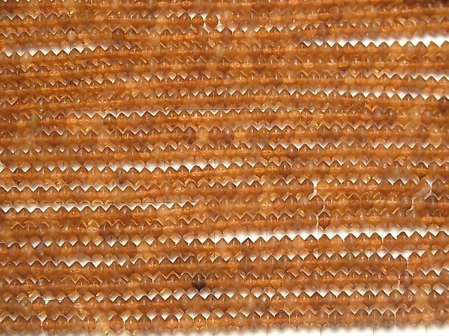 High Quality! Hessonite Garnet AAA- Abacus Round Cut 3.5x3.5x2mm 1strand beads (aprx.15inch / 36cm)