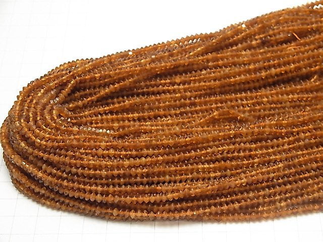 High Quality! Hessonite Garnet AAA- Abacus Round Cut 3.5x3.5x2mm 1strand beads (aprx.15inch / 36cm)