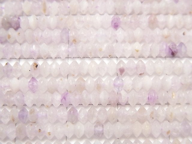 高品質!奈及利亞紫鋰輝石 AA 算盤圓形切割 3x3x1.5mm 1串珠子 (約15英吋 / 36公分)