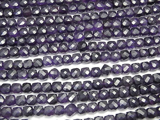 Hochwertig! Amethyst AA++ Würfelform 6x6x6mm halb oder 1strang Perlen (ca. 15inch / 37cm)
