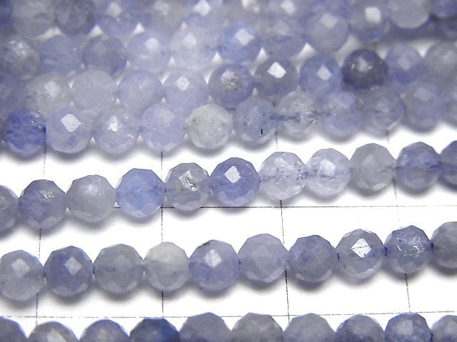 高品質!坦桑石 AA++ 切面圓珠 4mm 半串或一串 (約 15 英寸 / 37 公分)