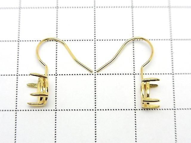 925純銀耳勾耳圈耳夾耳環空托(爪鑲)橢圓刻面8x6mm 18KGP 1對