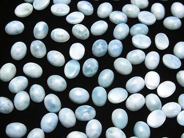 Larimar Pektolith AA++ ovaler Cabochon 8x6mm 4Stück