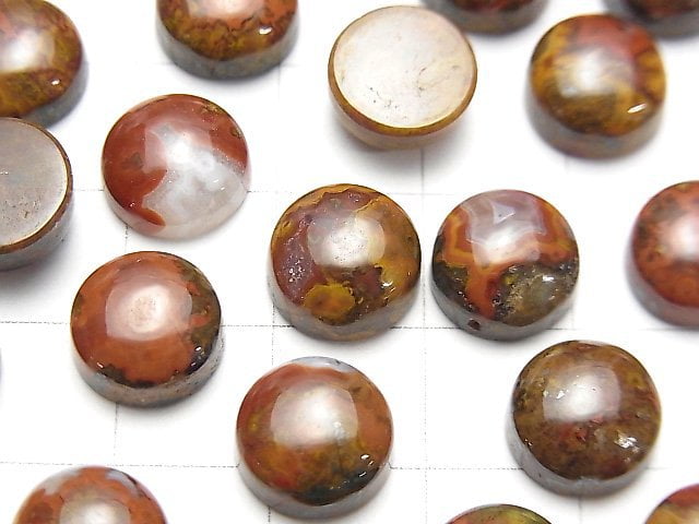 摩洛哥肖恩瑪瑙圓形凸圓形 10x10mm 3顆