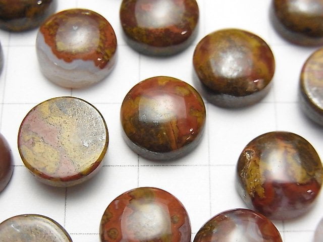 摩洛哥肖恩瑪瑙圓凸圓形12x12毫米2個