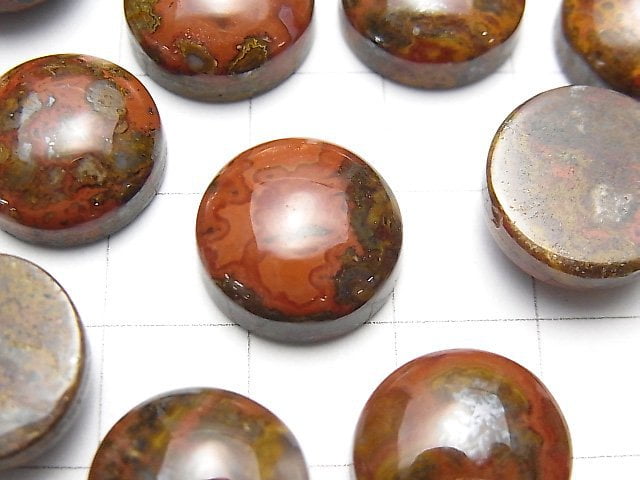 摩洛哥肖恩瑪瑙圓凸圓形 14x14mm 2顆