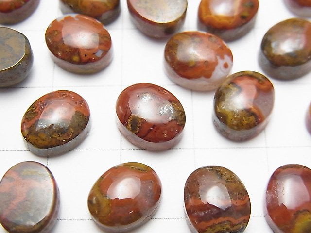 摩洛哥肖恩瑪瑙橢圓形凸圓面 10x8mm 4顆