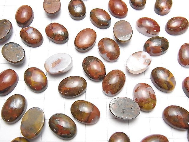 Morocco Sean Agate Oval Cabochon 14x10mm 3pcs