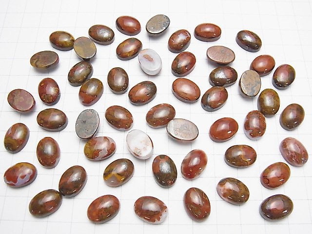 Morocco Sean Agate Oval Cabochon 14x10mm 3pcs