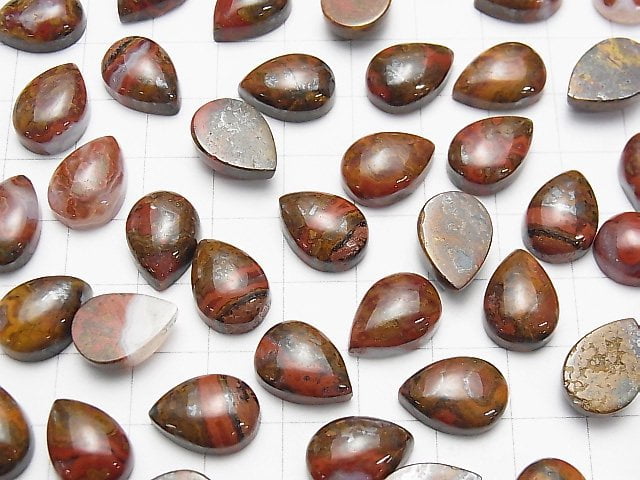 Marokkanischer Sean Achat Tropfenform Cabochon 14x10mm 3Stück