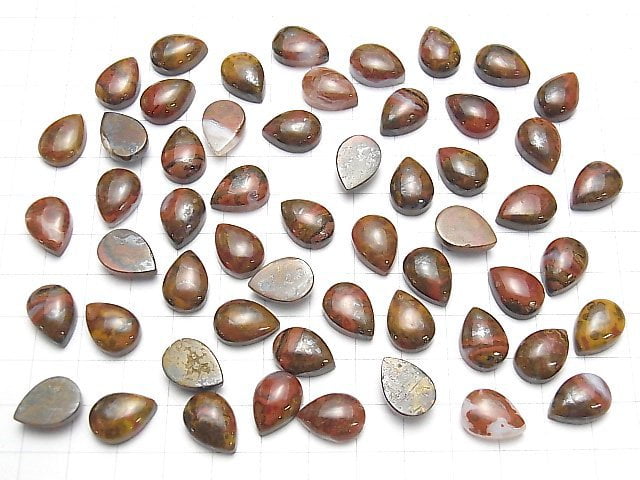 Marokkanischer Sean Achat Tropfenform Cabochon 14x10mm 3Stück