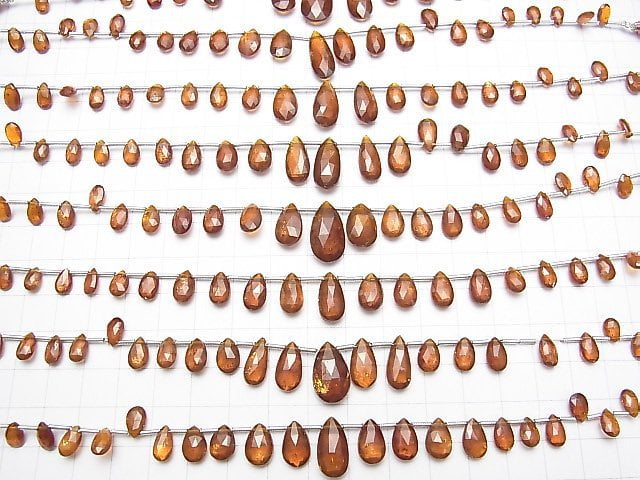 Oranger Kyanit AAA- Tropfenform facettiert Briolette 1Strang Perlen (ca. 7 Zoll / 18 cm)