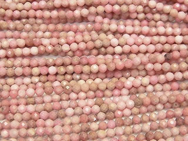 High Quality! Rhodonite AA++ Faceted Round 3mm 1strand beads (aprx.15inch/38cm)