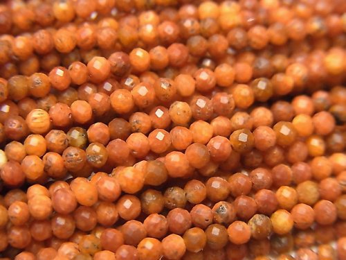 海綿珊瑚刻面圓珠 2mm (約15英吋/38公分長)