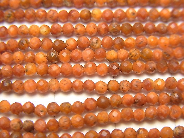 海綿珊瑚刻面圓珠 2mm (約15英吋/38公分長)