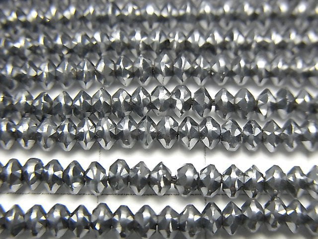 高品質!太赫茲算盤圓形切割 3x3x2mm 1串珠子 (約15英寸 / 36公分)