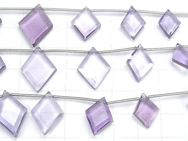 Hochwertiger Amethyst AA++ Diamantform 1strang Perlen (7 Stück)