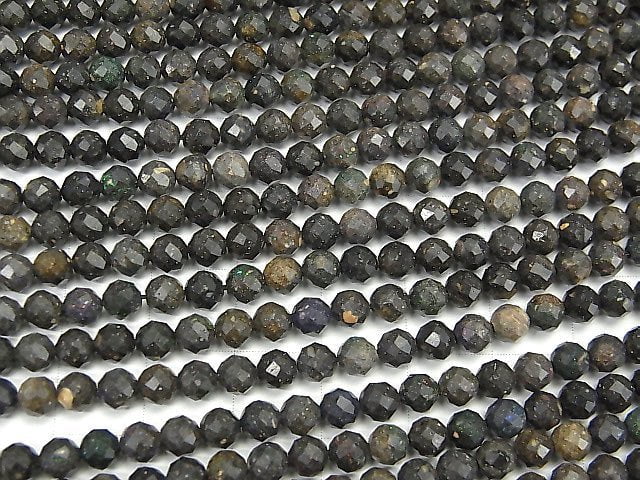 Hochwertig! Matrixopal AA+ Facettierte Runde 4mm halb oder 1 Strang Perlen (ca. 15 Zoll / 37 cm)