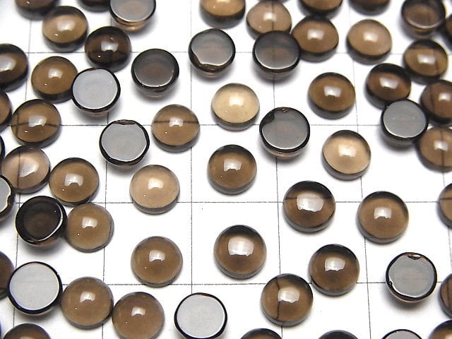 Hochwertiger rauchiger Quarz AAA runde Cabochon 6x6mm 10 Stück