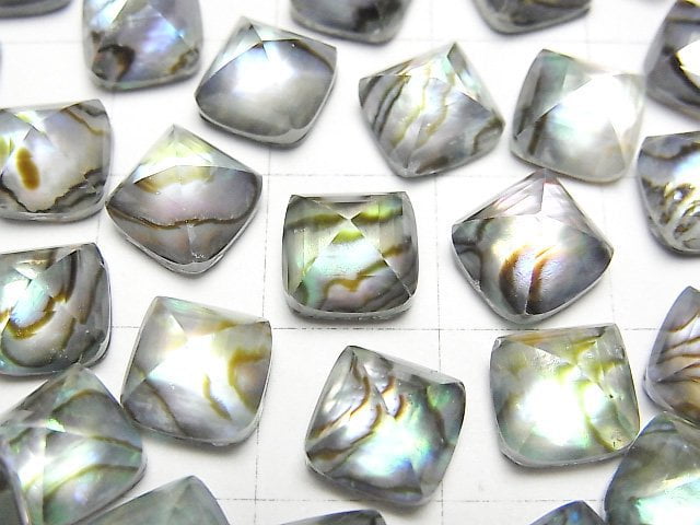 鮑魚貝殼 x 頂級 AAA 糖塔切割 8x8mm 2顆