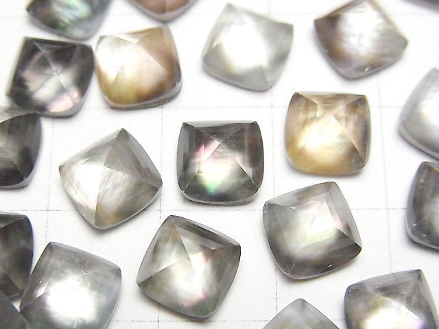 棕色貝殼 x 水晶 AAA 糖麵包切工 8x8公釐 2顆