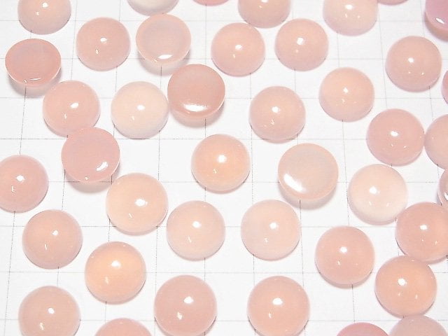 Hochwertiger rosa Chalcedon AAA runder Cabochon 12x12mm 2 Stück