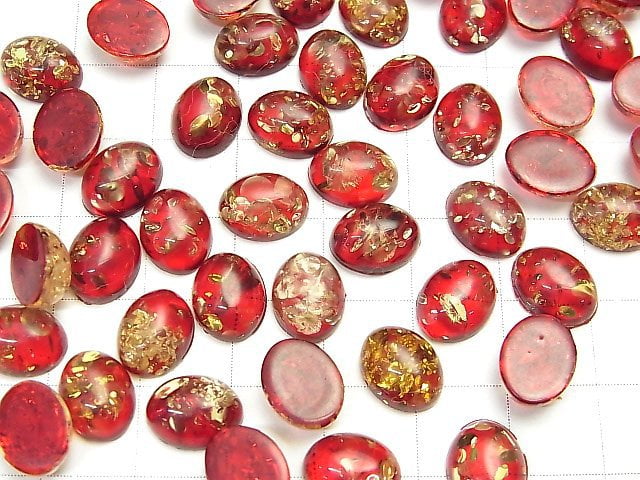 Rissiger roter Bernstein ovaler Cabochon 10x8mm 2 Stück