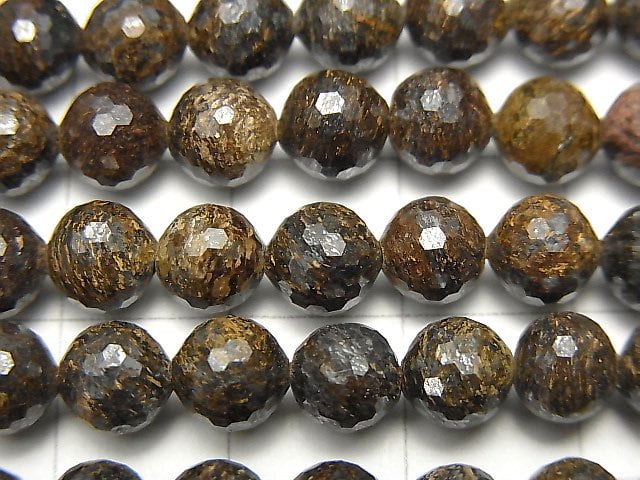 高品質!古銅輝石 128切面圓珠 6mm 一串 (約15英寸 / 37公分)