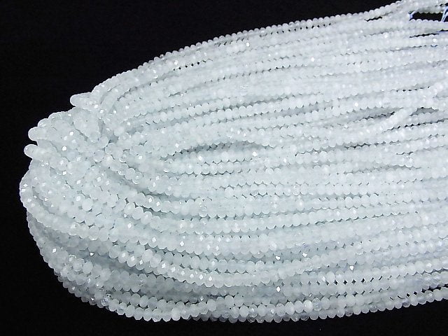 High Quality! Aquamarine AA++ Faceted Button Rondelle 4x4x2.5mm 1strand beads (aprx.15inch/37cm)