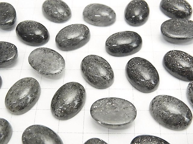 Schwarzer Aventurin Quarz Oval Cabochon 18x13mm 1 Stück