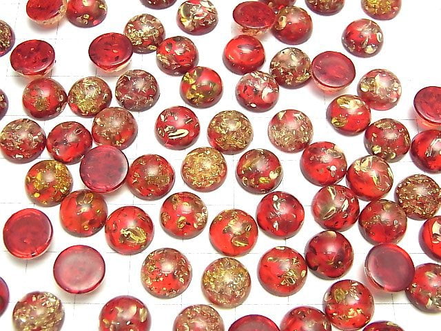 Rissiger rotfarbener Bernstein runder Cabochon 10x10mm 2 Stück
