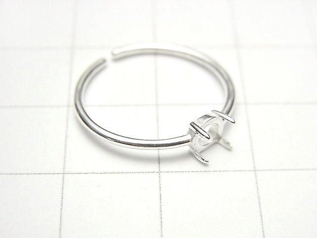 Support de Bague Argent 925 (Sertissage à Griffes) Rond 4mm Sans Revêtement Taille Unique 1pc